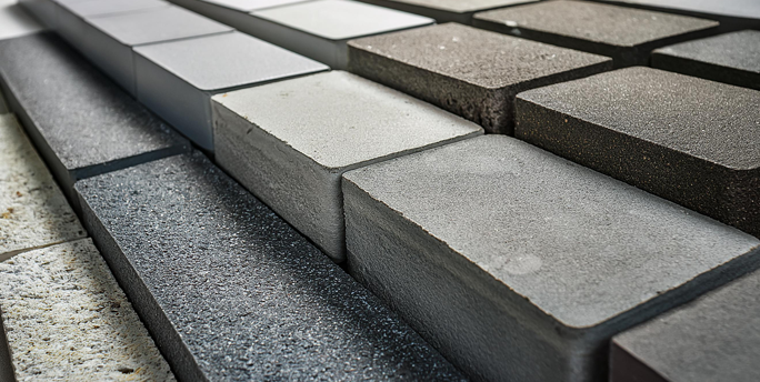 Auswahl an hochwertigen Materialien für Beton- und Asphaltbau, die Langlebigkeit und Stabilität garantieren.