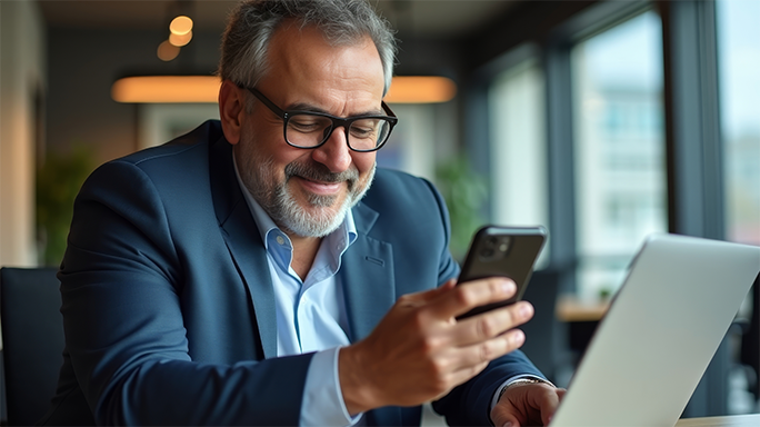 Mobile Mitarbeiter greifen per Smartphone auf Cloud Telefonanlage zu