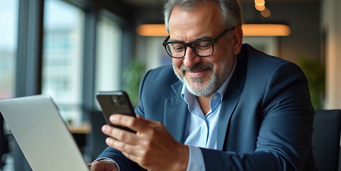 Geschäftskunden nutzen mobile Apps der Starface Telefonanlage für flexible Erreichbarkeit unterwegs